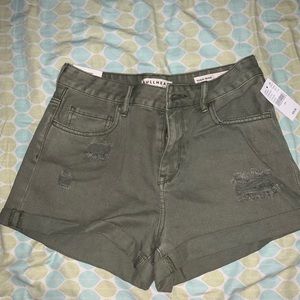 Olive green high waisted shorts
